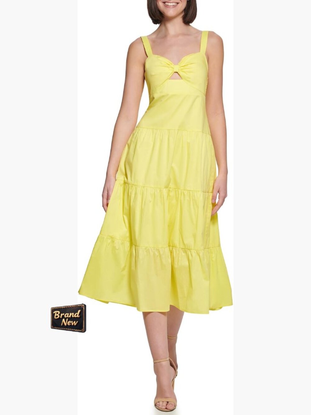 Sleeveless Cotton Maxi Dress A-Line Scoop Neck